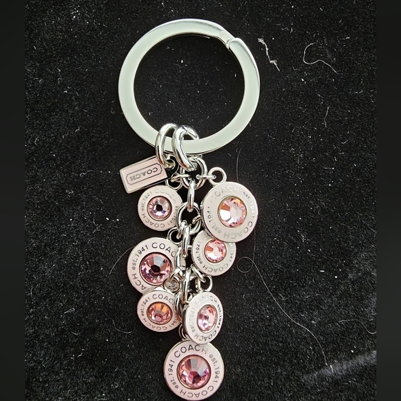 Coach Pink CZ Pendant Keychain/bag charm - Picture 3 of 5